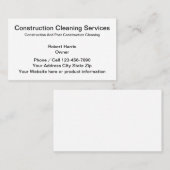 Carte De Visite Services de nettoyage de la construction (Devant / Derrière)