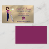 Carte De Visite Services de nettoyage de la femme de chambre en or (Devant / Derrière)