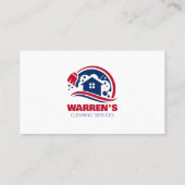 Carte De Visite Services de nettoyage de la maison bleue et rouge (Dos)