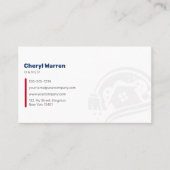 Carte De Visite Services de nettoyage de la maison bleue et rouge (Devant)