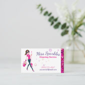 Carte De Visite Services de nettoyage de la maison de femme de cha (Debout devant)