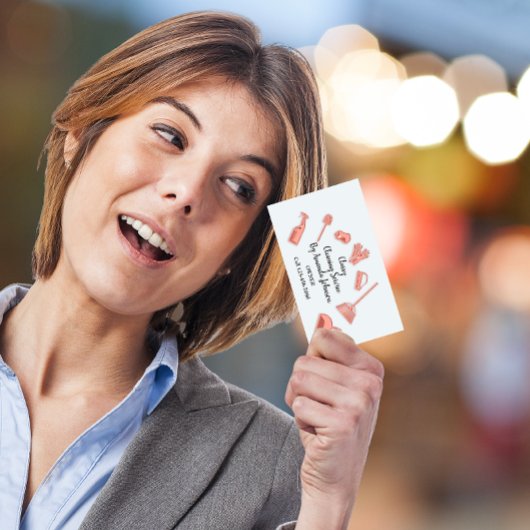 Carte De Visite Services de nettoyage de la maison Gold Logo Maid 