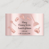 Carte De Visite Services de nettoyage de la maison Logo Or Rose de (Devant)