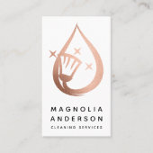 Carte De Visite Services de nettoyage de la maison rose Gold Foil (Devant)