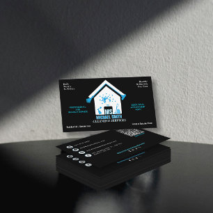Carte De Visite Services de nettoyage de logo simple professionnel
