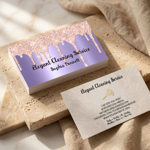 Carte De Visite Services de nettoyage de luxe Rose Elegant Maid &