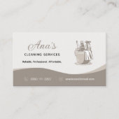 Carte De Visite Services de nettoyage de maison beige (Devant)