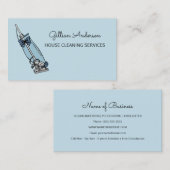Carte De Visite Services De Nettoyage De Maison Bleu Fille (Devant / Derrière)