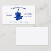 Carte De Visite Services de nettoyage de maison bleus simples (Devant / Derrière)