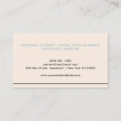 Carte De Visite Services de nettoyage de maison Blush femme de mén (Dos)