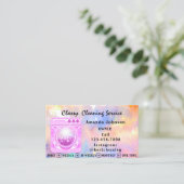 Carte De Visite Services De Nettoyage De Maison Classique Lave Pin (Debout devant)