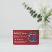 Carte De Visite Services de nettoyage de maison Code qr rouge char (Debout devant)