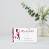 Carte De Visite Services de nettoyage de maison de femme de ménage (Debout devant)