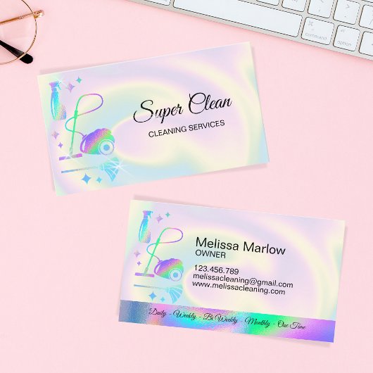 Carte De Visite Services de nettoyage de maison de femme de ménage
