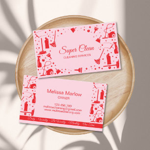 Carte De Visite Services de nettoyage de maison de ménage unique p
