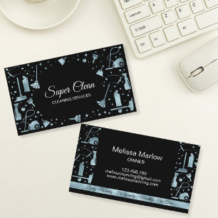 Carte De Visite Services de nettoyage de maison de ménage unique p