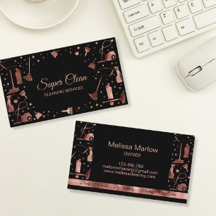 Carte De Visite Services de nettoyage de maison de ménage unique p