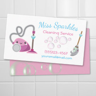 Carte De Visite Services De Nettoyage De Maison De Vacuum Cartoon