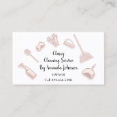 Carte De Visite Services de nettoyage de maison Gold Logo Maid Blu (Devant)