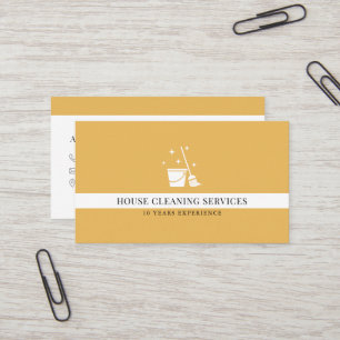 Carte De Visite Services de nettoyage de maison jaune entretien mé