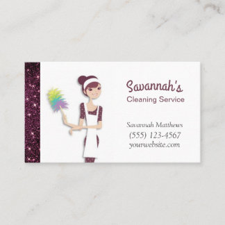 Carte De Visite Services de nettoyage de maison mignonne pour femm