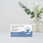 Carte De Visite Services De Nettoyage De Maison Moderne (Debout devant)