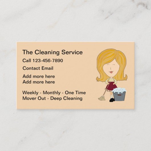 Carte De Visite Services de nettoyage de maison moderne simple (Devant)