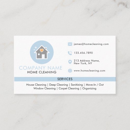 Carte De Visite Services de nettoyage de maison professionnels Ble (Devant)