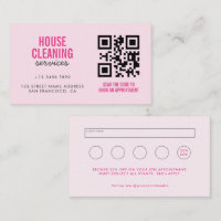 Services de nettoyage de maison rose Code QR Fidél