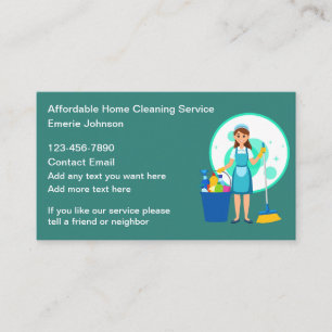 Carte De Visite Services de nettoyage de maison simples