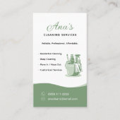 Carte De Visite Services de nettoyage de maison Vert (Devant)
