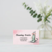 Carte De Visite Services de nettoyage de maisons à vide vert (Debout devant)