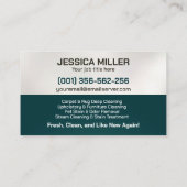 Carte De Visite Services de nettoyage de tapis et d'Upholstery (Dos)