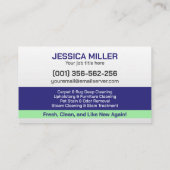 Carte De Visite Services de nettoyage de tapis et d'Upholstery (Dos)