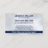 Carte De Visite Services de nettoyage de tapis et d'Upholstery (Dos)