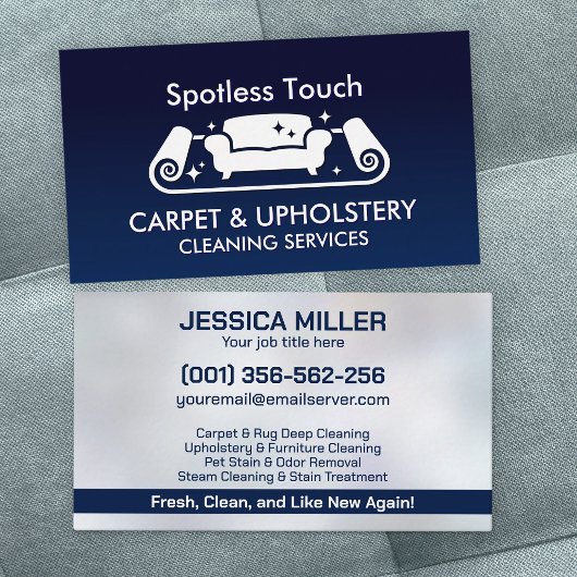 Carte De Visite Services de nettoyage de tapis et d'Upholstery