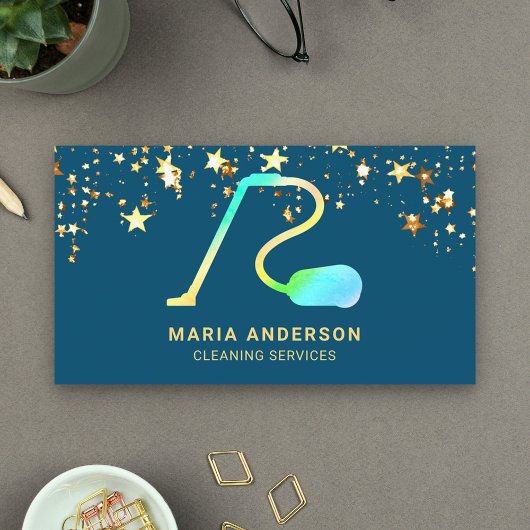 Carte De Visite Services de nettoyage de vacuum Rainbow Confetti