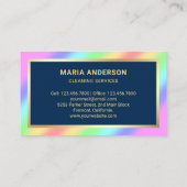 Carte De Visite Services de nettoyage de vacuum Rainbow Confetti (Dos)