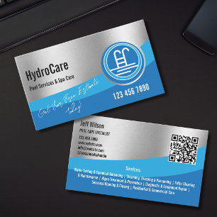Carte De Visite Services de nettoyage d'entretien de piscine profe