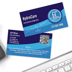 Carte De Visite Services de nettoyage d'entretien de piscine profe