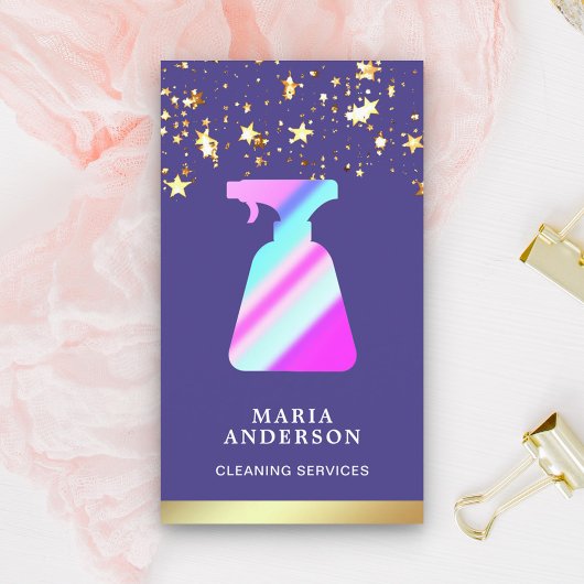 Carte De Visite Services de nettoyage des bouteilles d'huile d'or