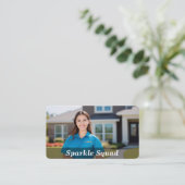 Carte De Visite Services de nettoyage des maisons (Debout devant)