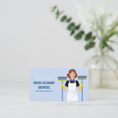 Carte De Visite Services de nettoyage des maisons de dessin (Debout devant)