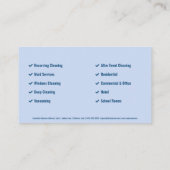 Carte De Visite Services de nettoyage des maisons de dessin (Dos)