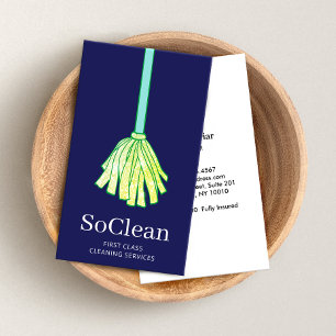 Carte De Visite Services de nettoyage des maisons domestiques Mop 