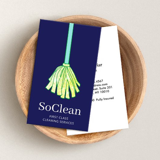 Carte De Visite Services de nettoyage des maisons domestiques Mop 