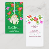 Carte De Visite Services de nettoyage des maisons Floral Mop (Devant / Derrière)