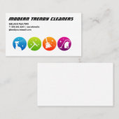 Carte De Visite Services de nettoyage des maisons | Icônes propres (Devant / Derrière)