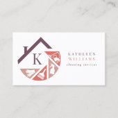 Carte De Visite Services de nettoyage des monogrammes (Devant)