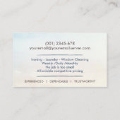 Carte De Visite Services de nettoyage - Design de style aquarelle (Dos)